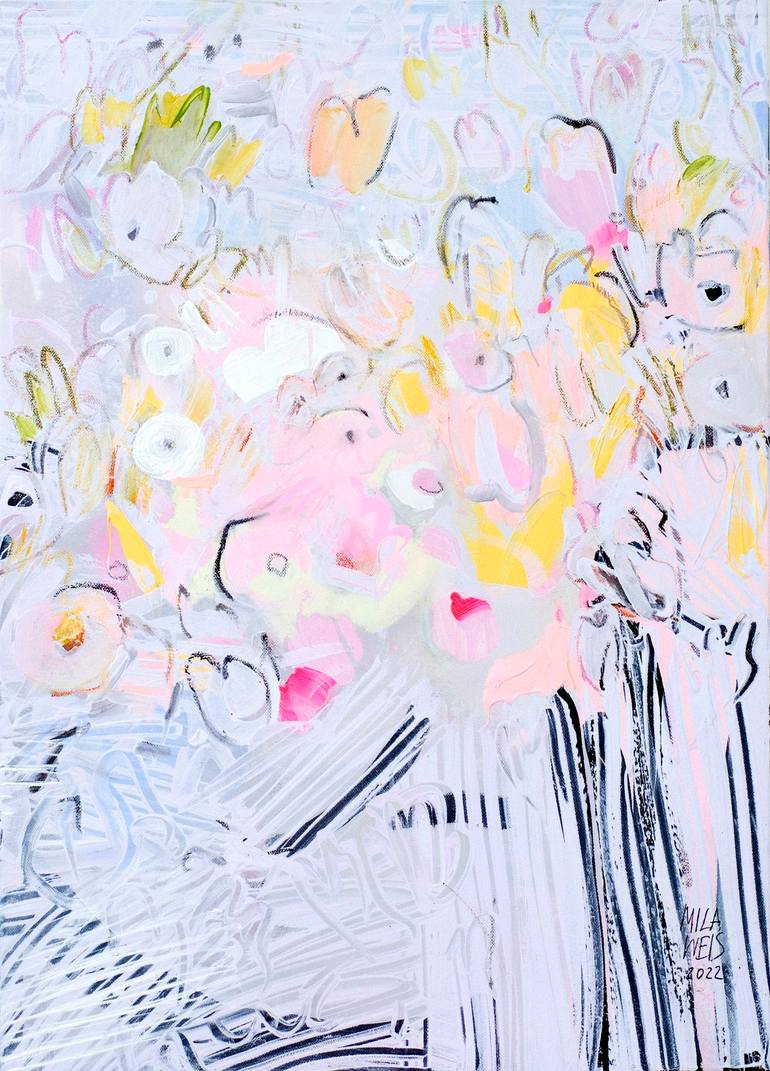 Print of Abstract Expressionism Floral Paintings by Mila Weis