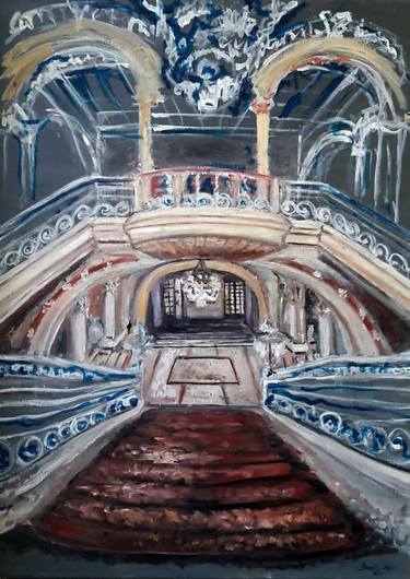 Original Abstract Architecture Painting by Doinita Topa