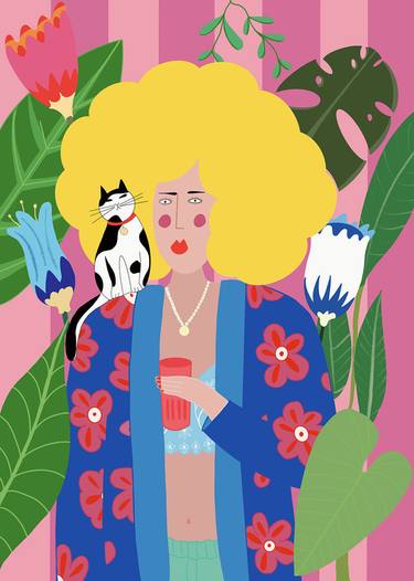Original Pop Art Women Printmaking by Lucilla Vecc