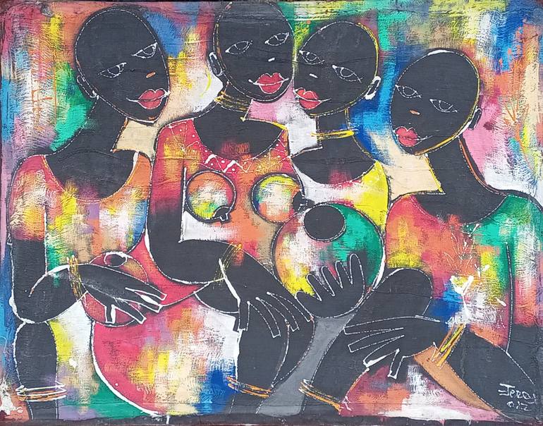 Print of Figurative Water Paintings by Jafeth Moiane