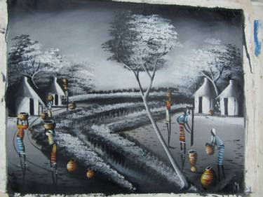 Original Fine Art People Paintings by Jafeth Moiane