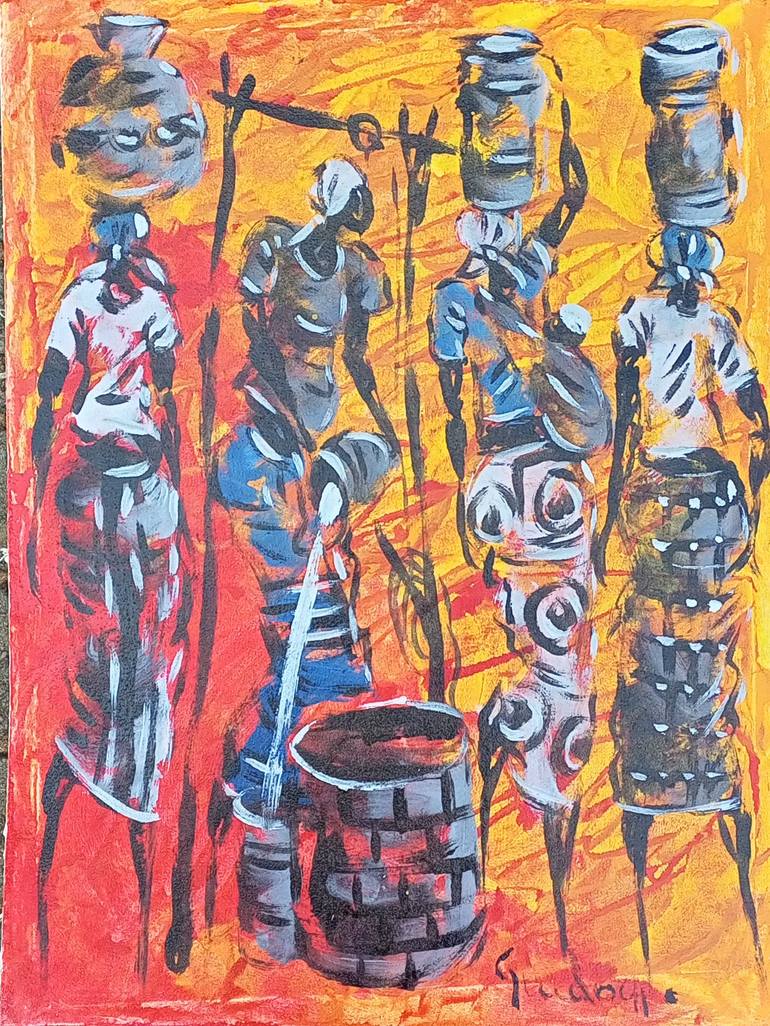 Print of Figurative Women Paintings by Jafeth Moiane