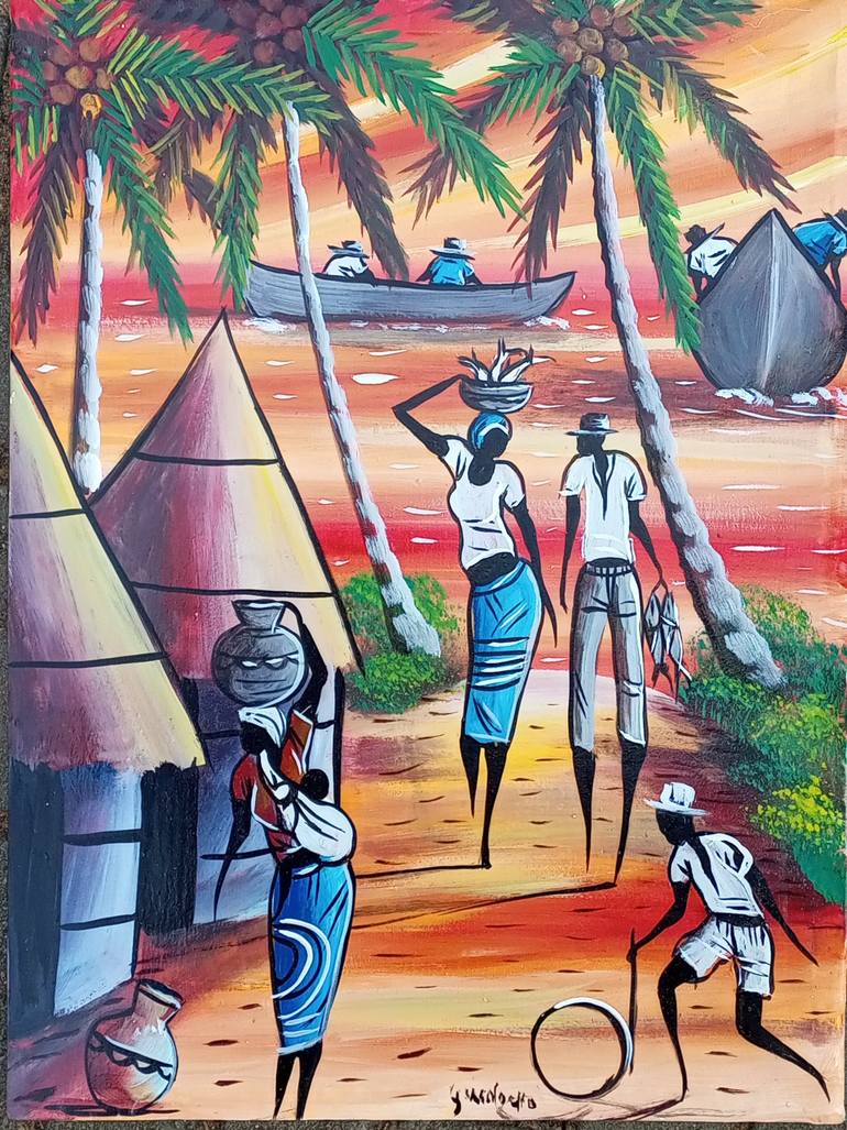 Print of Figurative Rural life Paintings by Jafeth Moiane