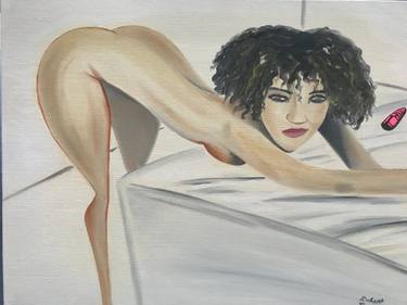 Original Expressionism Erotic Painting by Poetic Thoughts