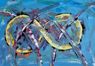 Original Abstract Expressionism Abstract Painting by Shafiqullah Ismail
