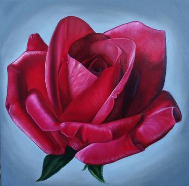 Original Photorealism Floral Painting by Josephine Popova