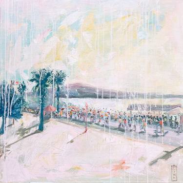 Original Expressionism Beach Painting by Mari-Liis Link