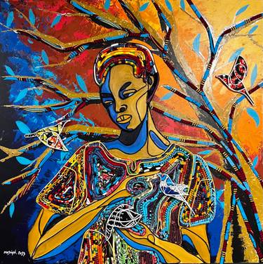 Original Contemporary Nature Mixed Media by Modupe Alatise Odusote