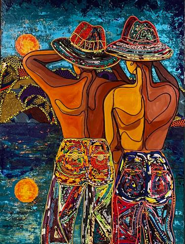 Original Figurative Men Mixed Media by Modupe Alatise Odusote