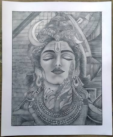 Original Abstract Expressionism Religion Drawing by Vivek Srivastava