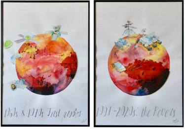Original Modern Outer Space Collage by Olga Petrova