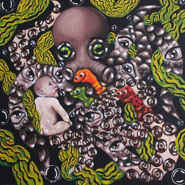 Original Abstract Kids Painting by Onder Ozgenc