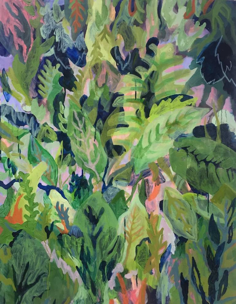 Original Abstract Floral Paintings by Chick Li