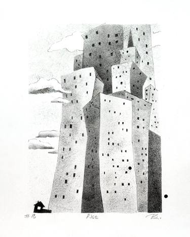 Original Black & White Cities Drawings by Daria Kraplak