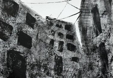 Original Abstract Expressionism Architecture Printmaking by Daria Kraplak