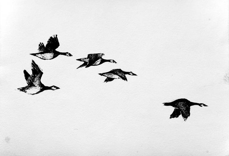 Original Minimalism Animal Printmaking by Daria Kraplak