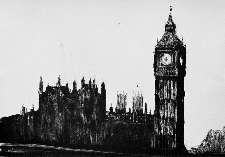 Original Expressionism Architecture Printmaking by Daria Kraplak