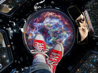 Original Surrealism Outer Space Collage by Miray Micheal
