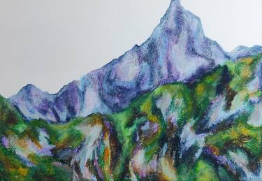 Original Abstract Expressionism Landscape Drawing by Tamara Njunjic