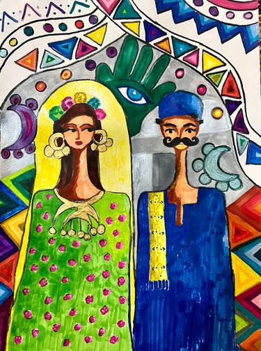 Original Folk Patterns Drawings by Hala Elnaggar