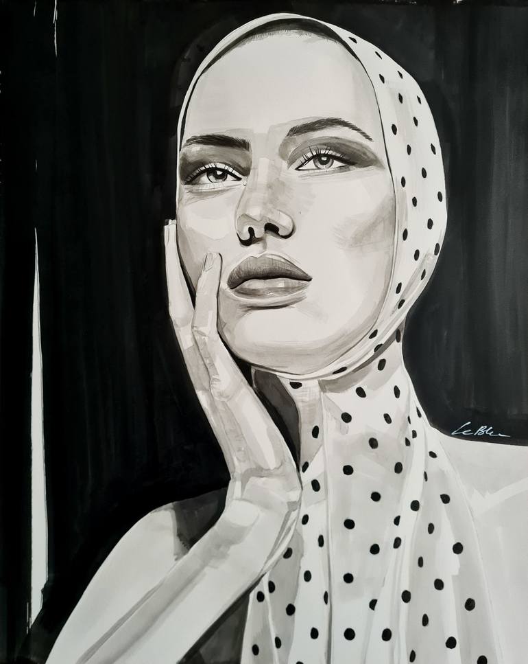 Original Fine Art Fashion Drawings by Gilles Leblu