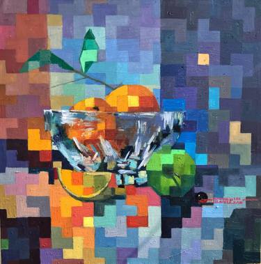 Original Cubism Still Life Paintings by Okunade Olamilekan