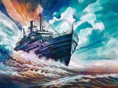 Original Contemporary Boat Digital by Erkan Cerit