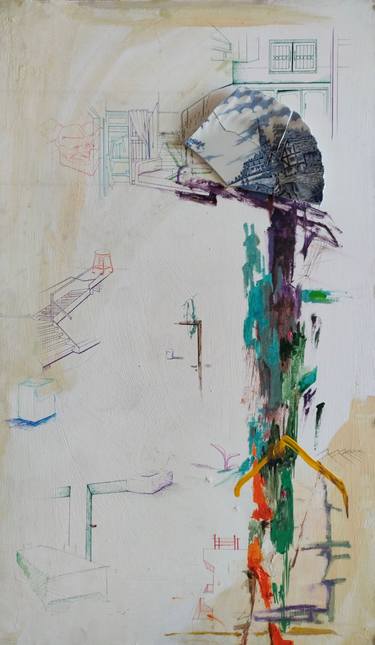 Original Abstract Home Mixed Media by Eman F