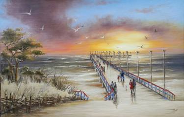 Original Abstract Expressionism Beach Paintings by Diana Serviene