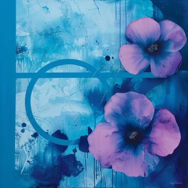 Original Abstract Floral Printmaking by Olya Enina