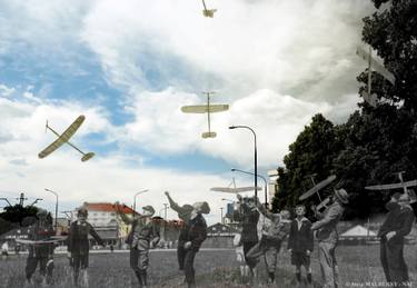 Original Documentary Aerial Mixed Media by Steve Malburny