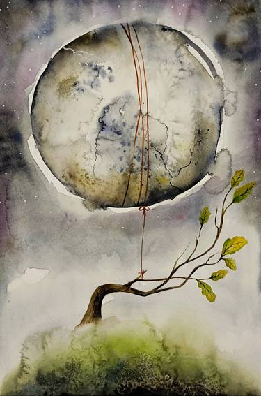 Original Surrealism Tree Paintings by Evgenia Smirnova
