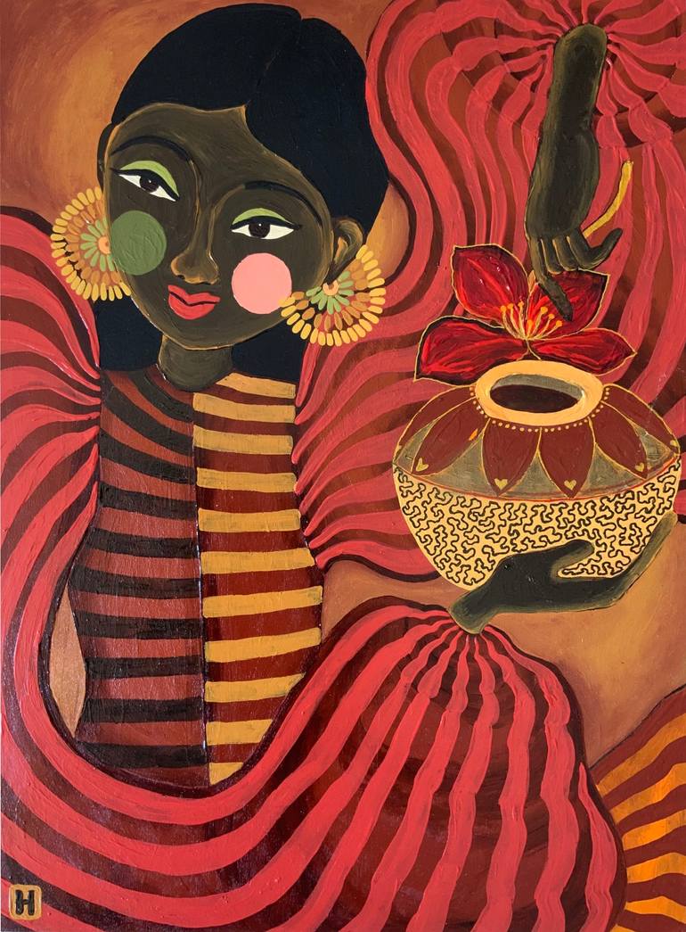 Original Abstract Expressionism Garden Paintings by Hiranya R