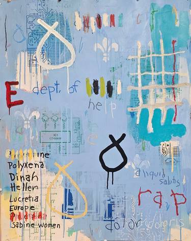 Original Abstract Expressionism Classical Mythology Mixed Media by Peter Pryor