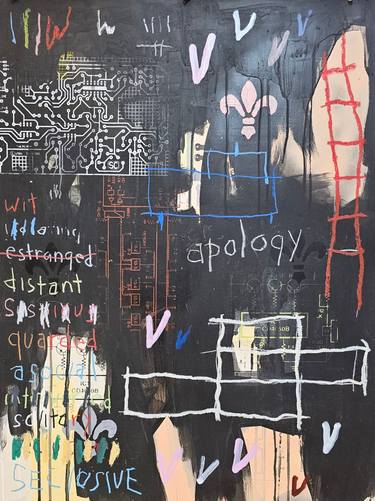 Original Abstract Expressionism Abstract Mixed Media by Peter Pryor