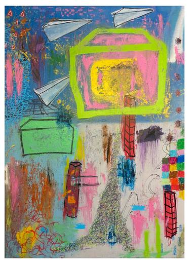 Original Contemporary Abstract Mixed Media by Boxx Head
