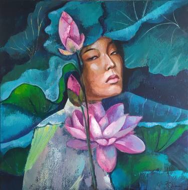 Original Figurative Floral Painting by Olha Komisaryk