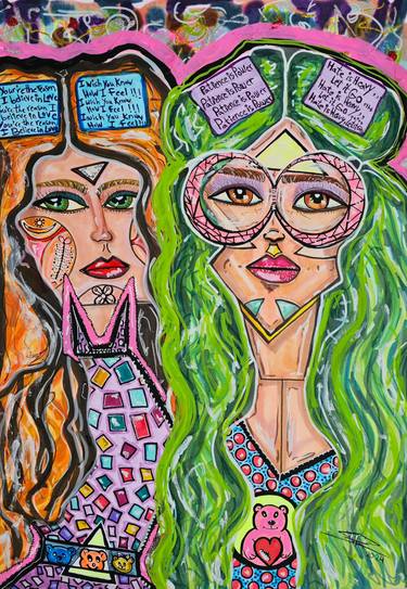 Original Abstract Expressionism Women Painting by Shorouq Shabsoug