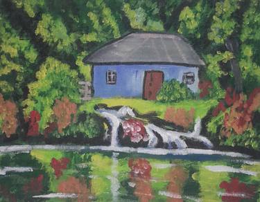 Original Art Deco Landscape Painting by Tyrone Johnson