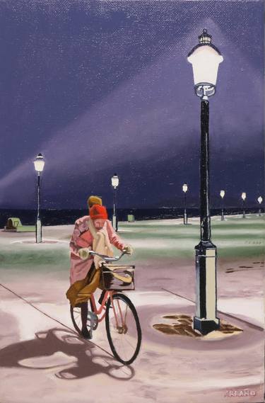 Original Fine Art Bicycle Painting by Cesar Arraño 