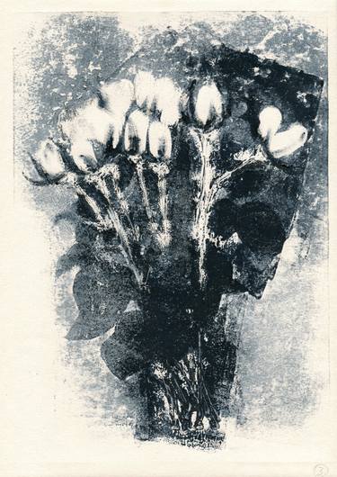 Original Fine Art Floral Printmaking by Sofija Maliukova
