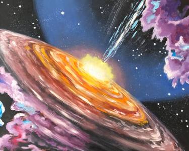 Original Abstract Expressionism Outer Space Paintings by Olha Karavayeva