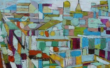 Original Abstract Expressionism Cities Paintings by Barbara Piatti
