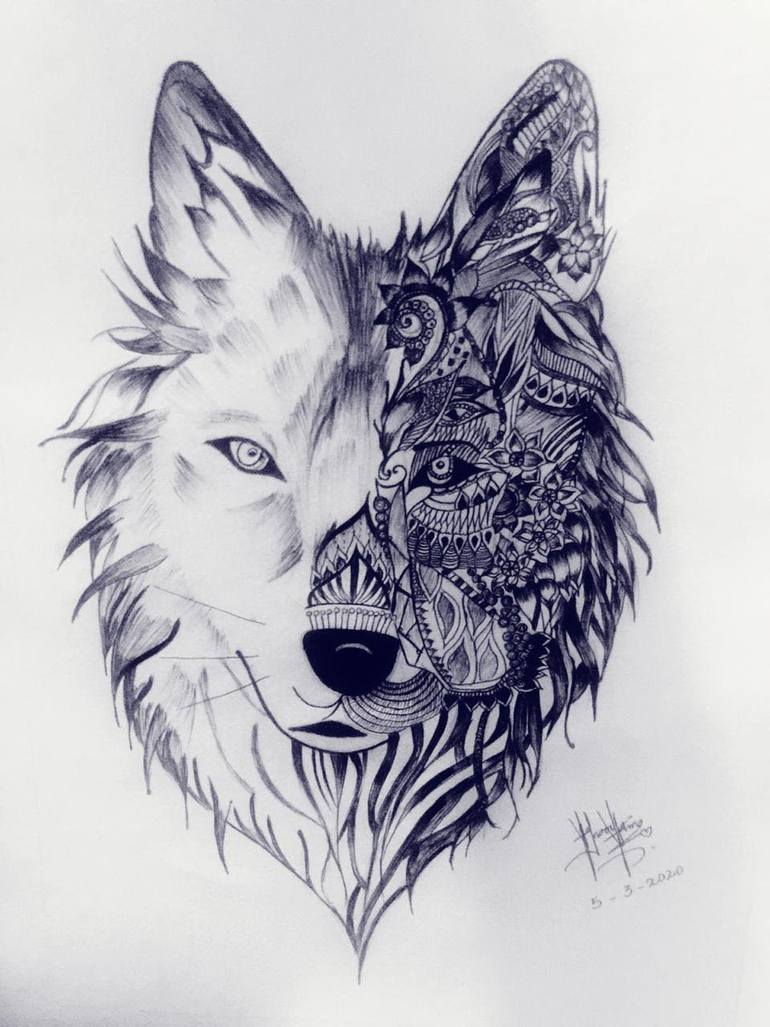 Original Figurative Animal Drawings by Mahnoor Fatima