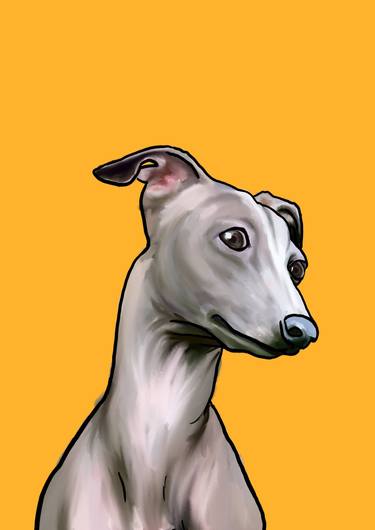 Original Fine Art Dogs Mixed Media by Sasha Fofanova