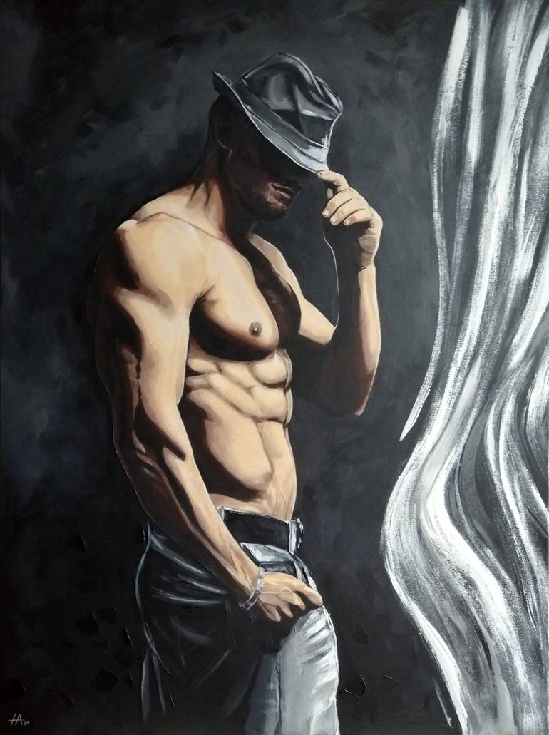 Morning 3 He (diptych. He and She) Утро Он (диптих Он и Она) Painting by Alina Nikitina
