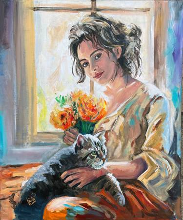 Original Figurative Cats Paintings by Vanni Pule
