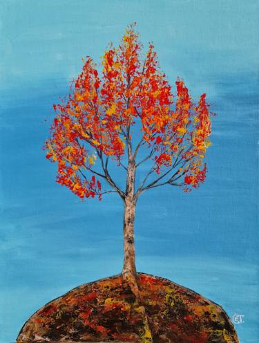 Print of Expressionism Tree Paintings by Eugenia Chicu Touma