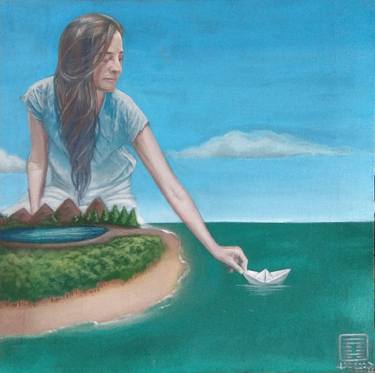 Original Surrealism Nature Painting by Julieta Méndez