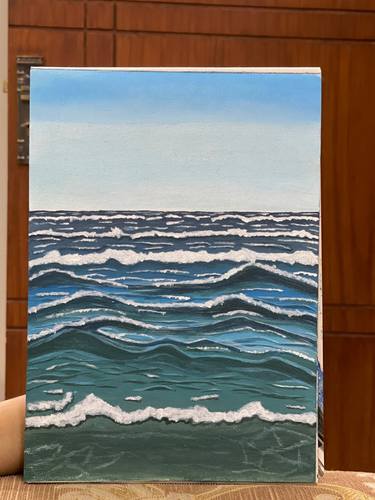 Original Abstract Beach Painting by N Art